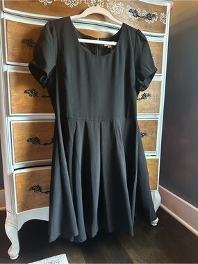 Kling Black Short-Sleeve Fit & Flare Dress